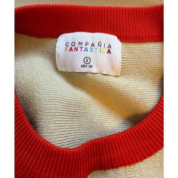 Compania Fantastica Fine Knit Color Block Sweater Size S (designer oversized) - Picture 4 of 4